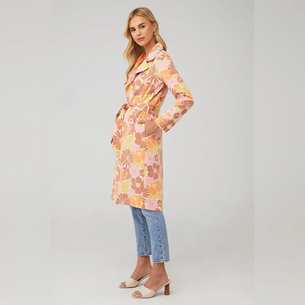 Show Me Your Mumu‎ Nancy Trench Coat Retro Garden Size XS